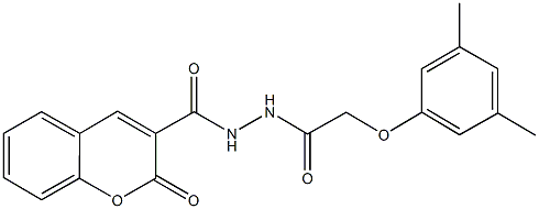 N'-[(3,5-dimethylphenoxy)acetyl]-2-oxo-2H-chromene-3-carbohydrazide,301304-85-8,结构式