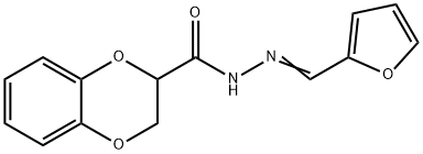 N'-(2-furylmethylene)-2,3-dihydro-1,4-benzodioxine-2-carbohydrazide 化学構造式