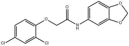 N-(1,3-benzodioxol-5-yl)-2-(2,4-dichlorophenoxy)acetamide,301308-80-5,结构式