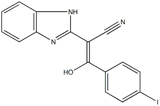 2-(1H-benzimidazol-2-yl)-3-hydroxy-3-(4-iodophenyl)acrylonitrile Structure