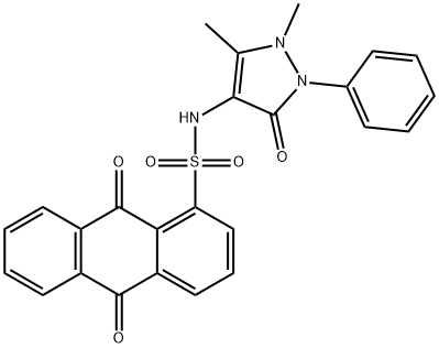 N-(1,5-dimethyl-3-oxo-2-phenyl-2,3-dihydro-1H-pyrazol-4-yl)-9,10-dioxo-9,10-dihydro-1-anthracenesulfonamide 结构式