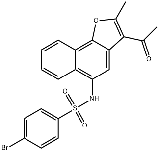 N-(3-acetyl-2-methylnaphtho[1,2-b]furan-5-yl)-4-bromobenzenesulfonamide 结构式