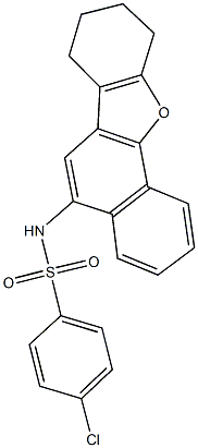 4-chloro-N-(7,8,9,10-tetrahydronaphtho[1,2-b][1]benzofuran-5-yl)benzenesulfonamide 结构式