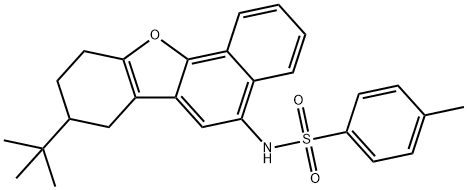 N-(8-tert-butyl-7,8,9,10-tetrahydronaphtho[1,2-b][1]benzofuran-5-yl)-4-methylbenzenesulfonamide 化学構造式