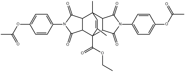 ethyl 4,10-bis[4-(acetyloxy)phenyl]-7,13-dimethyl-3,5,9,11-tetraoxo-4,10-diazatetracyclo[5.5.2.0~2,6~.0~8,12~]tetradec-13-ene-1-carboxylate,301317-56-6,结构式