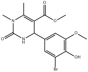 methyl 4-(3-bromo-4-hydroxy-5-methoxyphenyl)-1,6-dimethyl-2-oxo-1,2,3,4-tetrahydropyrimidine-5-carboxylate Structure