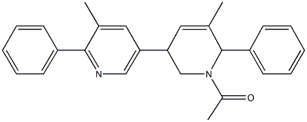 1-acetyl-3',5-dimethyl-2',6-diphenyl-1,2,3,6-tetrahydro-3,5'-bipyridine 结构式