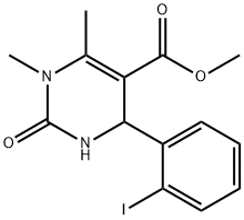 methyl 4-(2-iodophenyl)-1,6-dimethyl-2-oxo-1,2,3,4-tetrahydro-5-pyrimidinecarboxylate Struktur
