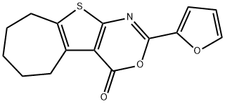 2-(2-furyl)-6,7,8,9-tetrahydro-4H,5H-cyclohepta[4,5]thieno[2,3-d][1,3]oxazin-4-one Structure
