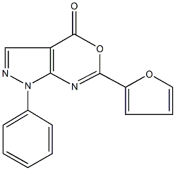 6-(2-furyl)-1-phenylpyrazolo[3,4-d][1,3]oxazin-4(1H)-one Struktur