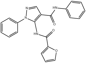 5-(2-furoylamino)-N,1-diphenyl-1H-pyrazole-4-carboxamide 化学構造式