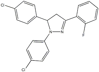 1,5-bis(4-chlorophenyl)-3-(2-fluorophenyl)-4,5-dihydro-1H-pyrazole Structure