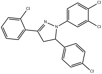 3-(2-chlorophenyl)-5-(4-chlorophenyl)-1-(3,4-dichlorophenyl)-4,5-dihydro-1H-pyrazole,301324-56-1,结构式