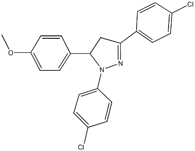 1,3-bis(4-chlorophenyl)-5-(4-methoxyphenyl)-4,5-dihydro-1H-pyrazole,301325-64-4,结构式