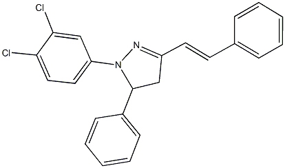 1-(3,4-dichlorophenyl)-5-phenyl-3-(2-phenylvinyl)-4,5-dihydro-1H-pyrazole Structure