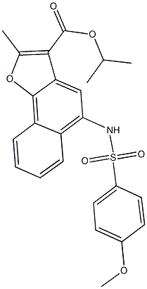 isopropyl 5-{[(4-methoxyphenyl)sulfonyl]amino}-2-methylnaphtho[1,2-b]furan-3-carboxylate 化学構造式