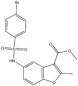 methyl 5-{[(4-bromophenyl)sulfonyl]amino}-2-methyl-1-benzofuran-3-carboxylate Structure
