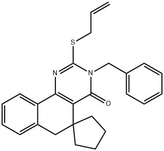 301352-33-0 2-(allylsulfanyl)-3-benzyl-5,6-dihydrospiro(benzo[h]quinazoline-5,1'-cyclopentane)-4(3H)-one