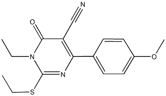 1-ethyl-2-(ethylsulfanyl)-4-(4-methoxyphenyl)-6-oxo-1,6-dihydropyrimidine-5-carbonitrile,301352-59-0,结构式
