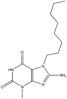 8-amino-3-methyl-7-octyl-3,7-dihydro-1H-purine-2,6-dione 化学構造式