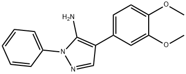 4-(3,4-dimethoxyphenyl)-1-phenyl-1H-pyrazol-5-ylamine 化学構造式