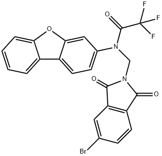 N-[(5-bromo-1,3-dioxo-1,3-dihydro-2H-isoindol-2-yl)methyl]-N-dibenzo[b,d]furan-3-yl-2,2,2-trifluoroacetamide 化学構造式