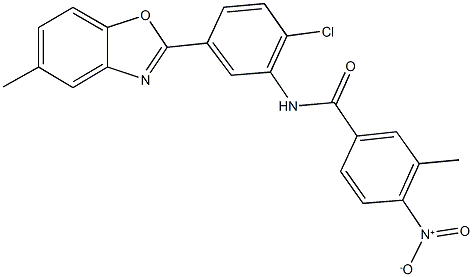 N-[2-chloro-5-(5-methyl-1,3-benzoxazol-2-yl)phenyl]-4-nitro-3-methylbenzamide Structure