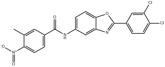 N-[2-(3,4-dichlorophenyl)-1,3-benzoxazol-5-yl]-4-nitro-3-methylbenzamide Structure