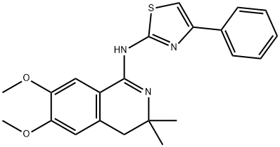 6,7-dimethoxy-3,3-dimethyl-N-(4-phenyl-1,3-thiazol-2-yl)-3,4-dihydro-1-isoquinolinamine 结构式