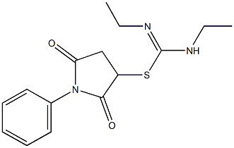 2,5-dioxo-1-phenyl-3-pyrrolidinyl N,N'-diethylimidothiocarbamate Structure