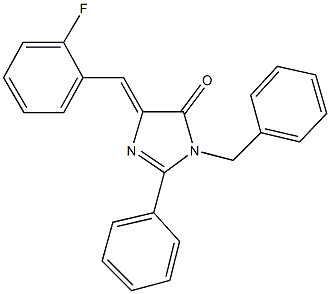 3-benzyl-5-(2-fluorobenzylidene)-2-phenyl-3,5-dihydro-4H-imidazol-4-one 结构式