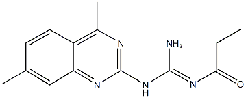 N-(4,7-dimethyl-2-quinazolinyl)-N''-propionylguanidine 化学構造式
