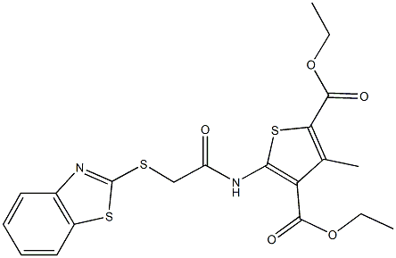 diethyl 5-{[(1,3-benzothiazol-2-ylsulfanyl)acetyl]amino}-3-methyl-2,4-thiophenedicarboxylate|