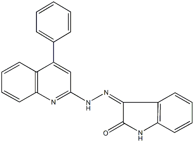 1H-indole-2,3-dione 3-[(4-phenyl-2-quinolinyl)hydrazone] Struktur