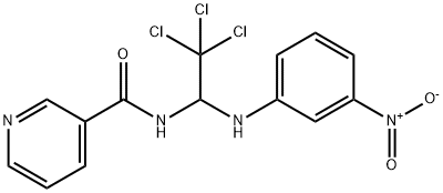 N-(2,2,2-trichloro-1-{3-nitroanilino}ethyl)nicotinamide Structure