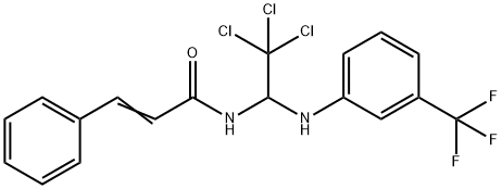 3-phenyl-N-{2,2,2-trichloro-1-[3-(trifluoromethyl)anilino]ethyl}acrylamide 化学構造式