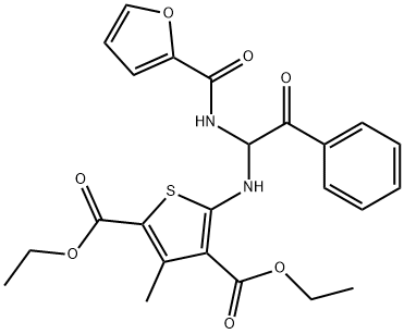 diethyl 5-{[1-(2-furoylamino)-2-oxo-2-phenylethyl]amino}-3-methyl-2,4-thiophenedicarboxylate 结构式