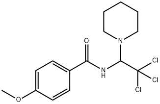 4-methoxy-N-[2,2,2-trichloro-1-(1-piperidinyl)ethyl]benzamide Structure