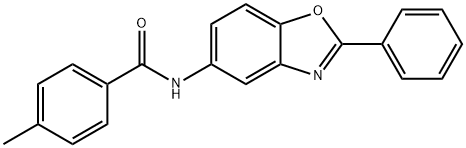 4-methyl-N-(2-phenyl-1,3-benzoxazol-5-yl)benzamide,301646-89-9,结构式