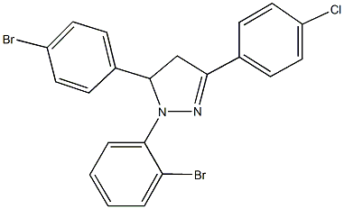1-(2-bromophenyl)-5-(4-bromophenyl)-3-(4-chlorophenyl)-4,5-dihydro-1H-pyrazole,301654-33-1,结构式