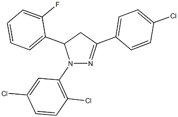 3-(4-chlorophenyl)-1-(2,5-dichlorophenyl)-5-(2-fluorophenyl)-4,5-dihydro-1H-pyrazole|