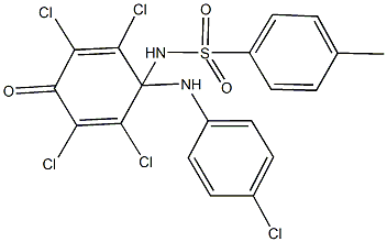 4-methyl-N-[2,3,5,6-tetrachloro-1-(4-chloroanilino)-4-oxo-2,5-cyclohexadien-1-yl]benzenesulfonamide Struktur