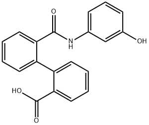 2'-[(3-hydroxyanilino)carbonyl][1,1'-biphenyl]-2-carboxylic acid Struktur