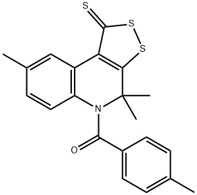 4,4,8-trimethyl-5-(4-methylbenzoyl)-4,5-dihydro-1H-[1,2]dithiolo[3,4-c]quinoline-1-thione Structure