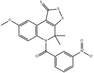 301655-55-0 5-{3-nitrobenzoyl}-8-methoxy-4,4-dimethyl-4,5-dihydro-1H-[1,2]dithiolo[3,4-c]quinoline-1-thione