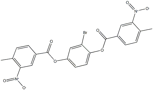 3-bromo-4-({3-nitro-4-methylbenzoyl}oxy)phenyl 3-nitro-4-methylbenzoate 结构式