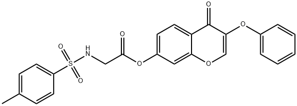 4-oxo-3-phenoxy-4H-chromen-7-yl {[(4-methylphenyl)sulfonyl]amino}acetate 结构式