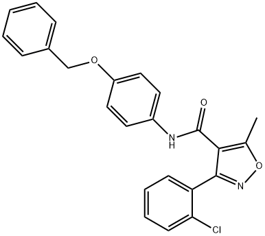 N-[4-(benzyloxy)phenyl]-3-(2-chlorophenyl)-5-methyl-4-isoxazolecarboxamide 化学構造式