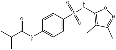 N-(4-{[(3,4-dimethyl-5-isoxazolyl)amino]sulfonyl}phenyl)-2-methylpropanamide 化学構造式