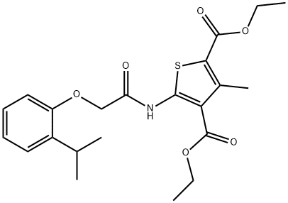 diethyl 5-{[(2-isopropylphenoxy)acetyl]amino}-3-methyl-2,4-thiophenedicarboxylate 结构式